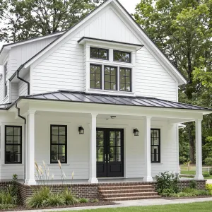 Graceful Porch Getaway with Sleek Black Accents