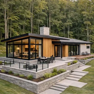 Woodland Terrace Glass Courtyard Retreat