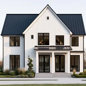 Elegant White Retreat: A Modern Countryside Gem