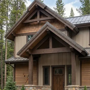 Rustic Timber Gable Mountain Retreat