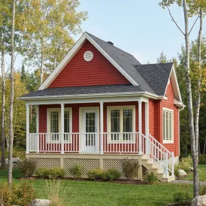 Red Porch Cottage In Birch Meadow