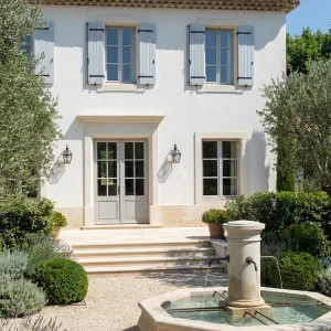 Tranquil Courtyard With Shuttered Villa Front