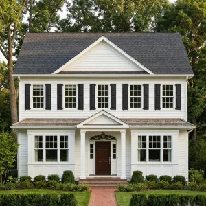 Trim Black Shutters White Garrison Style