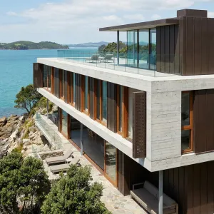 Clifftop Linear Concrete Seaside Residence