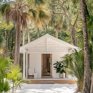 Paradise Palms and Perfect Planks: A Tiny Beach House Delight