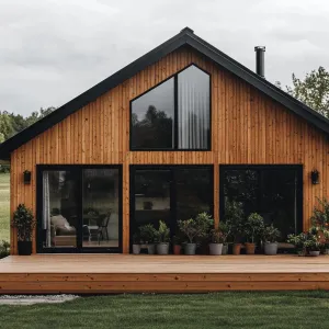 Chic Scandinavian Wooden House with Modern Touches