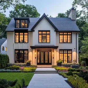 Elegant Facade with Nature’s Embrace