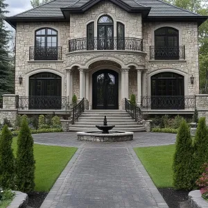 Timeless Neoclassical Elegance with Paved Pathway