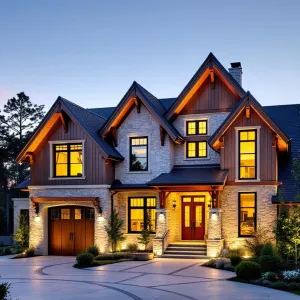 Gabled Oasis: Lights, Logs, and Luxury