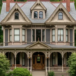 Victorian Fantasy with Bold Brick Chimneys