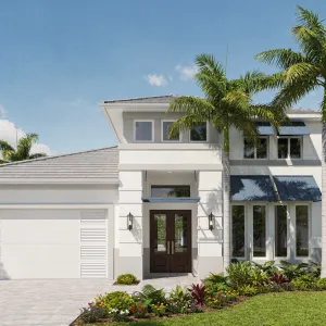 Palm-Framed Contemporary Entry Residence