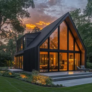 Sunset Glow on a Contemporary Barn Sanctuary