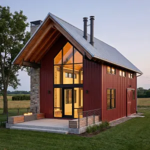 Sunlit Red Gable Retreat