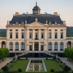 Midnight-Slate Chateau With Lantern Cupola