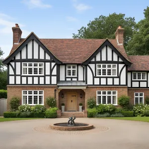 Courtyard Tudor With Ebony Lattice