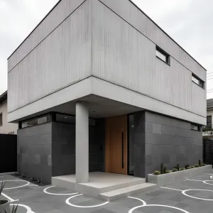 Quiet Hovering Concrete Courtyard House
