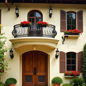 Sunlit Retreat with Floral Balustrade