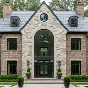Grandiose Brick Chateau with Circular Flair