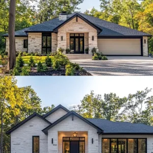 Suburban Stone Elegance Amidst Woodland Whimsy