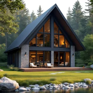 Triangular Timber Treasure on a Lake