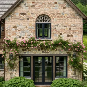 Stone-Clad Sanctuary with Rosey Accents