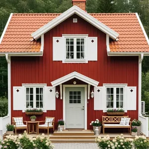 Scarlet Cabin with Cozy Charm