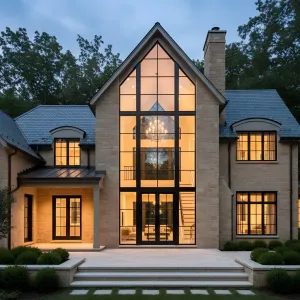 Limestone Spirefront Window-Wall Tudor