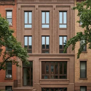 Sleek Vertical Brownstone City Facade