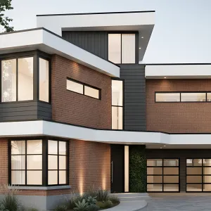 Brick Bands With Sleek White Eaves