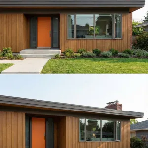 Burnt Orange Door Midcentury Calm