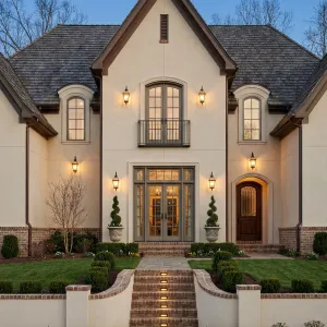 Evening Glow French Courtyard Residence