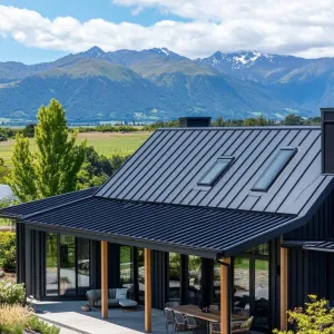 Modern Charcoal Retreat in the Mountains