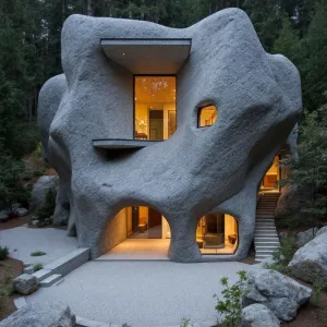 Sculpted Sanctuary Smiling in the Woods