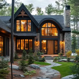 Preview of Cozy Cabin Retreat Illuminated in the Woods