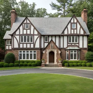 Tudor Crest with Curved Timber Flourish
