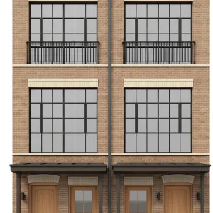 Twin Brick Facades With Steel Grids