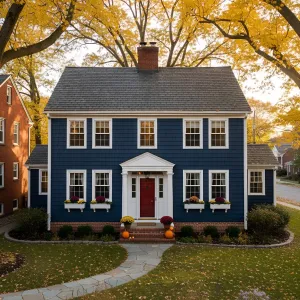 Navy Clapboard Colonial Warmth