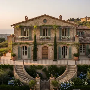Sunset-Lit Seaside Loggia Stonehouse