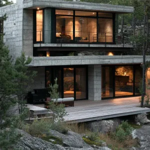 Modern Concrete Marvel Amidst Nature