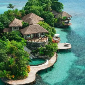Private Island Mansion With Overwater Bungalows