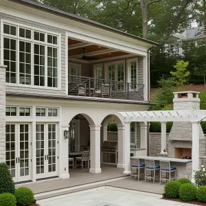 Serene Poolside Paradise with Archway Allure