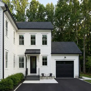 Quiet Courtyard Entry In Ink And Snow