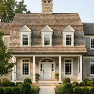 Gambrel Roof Colonial With Relaxed Porch