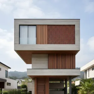 Cantilevered Timber Screen House