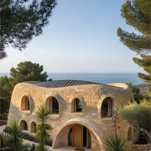 Sculptural Wonder: The Curved Stone Delight