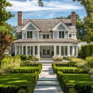 Gabled Grandeur with a Boxwood Bow