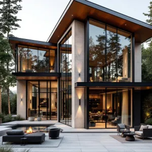 Architectural Symphony of Glass and Stone