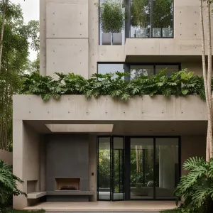 Garden-Terraced Concrete Retreat