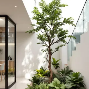 Green Leafy Dream Under Skylit Ceiling