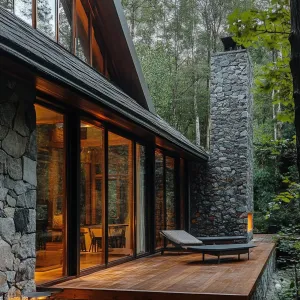 Rustic Stone and Wood Cottage